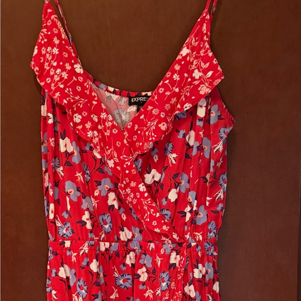 Express Red and Blue Floral Dress